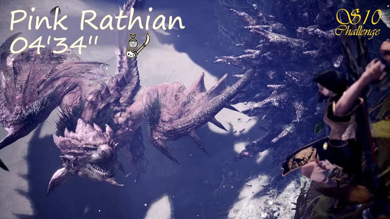 Pink Rathian (04'34'') | Insect Glaive | Monster Hunter World: Iceborne | "Sub 10 Challenge"