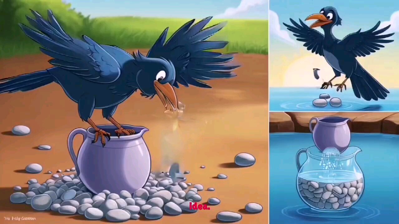 Thirsty Crow Story For Kids - Kindergarten