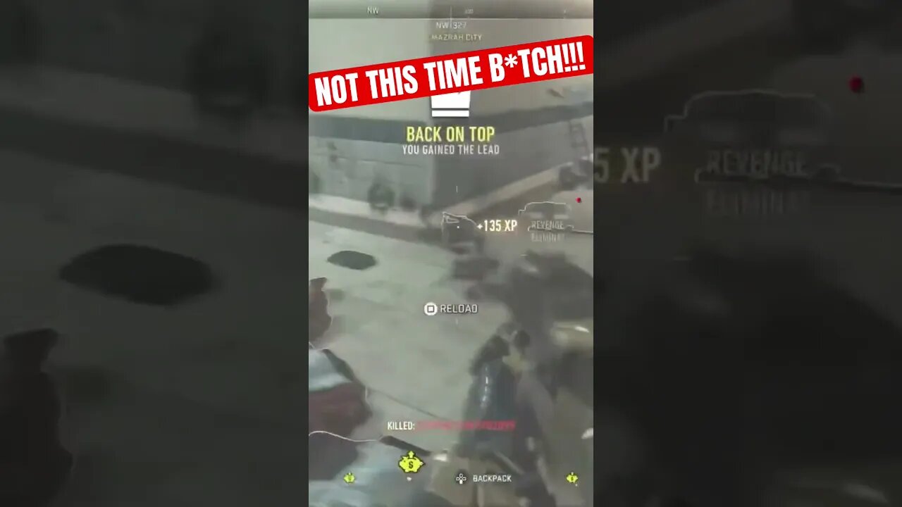 NOT THIS TIME B*TCH!!!Subscribe for more #warzone #callofdutymodernwarfare2 #youtube #shorts