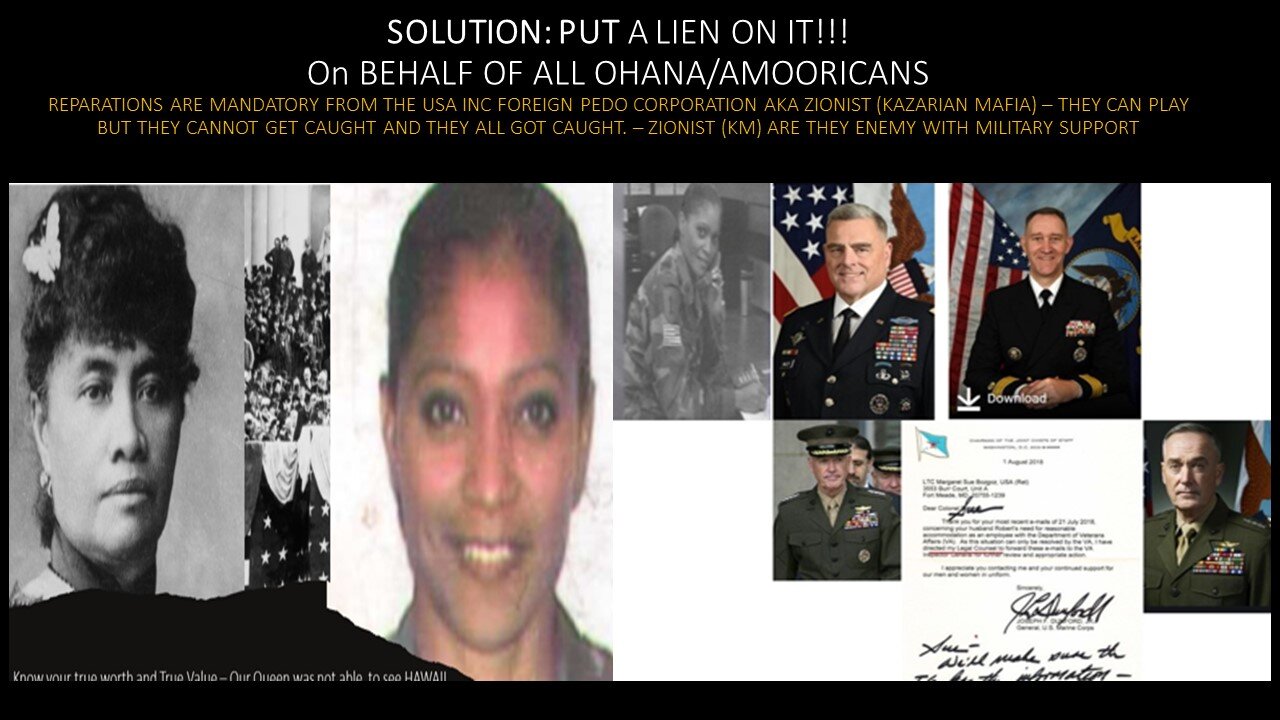 SOLUTION WHEN THE USA INC GOES ROGUE AGAINST AMOORICANS/HAWAIIANS - LIEN