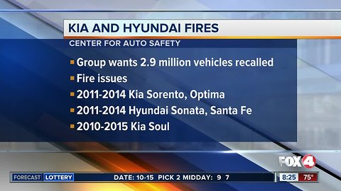 Auto safety group calls for recall of Hyundais and Kias