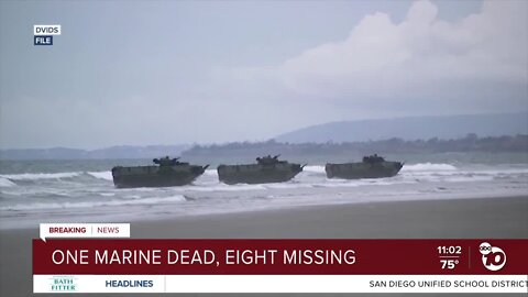 One Marine dead, eight missing