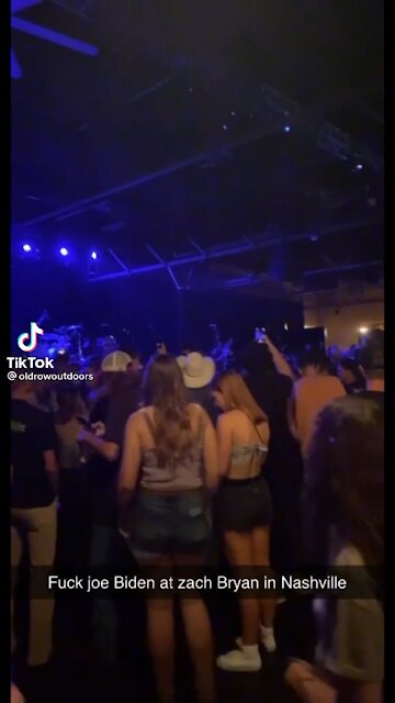 Crowds chant FUCK JOE BIDEN!