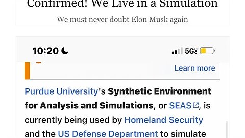 “SwS” fact:All brains got downloaded in to the matrix:Synthetic Environment for Analysis Simulations