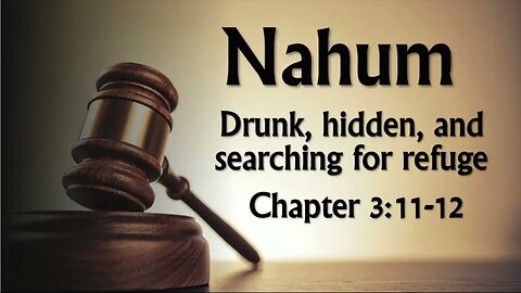 Nahum 3:11-12 Drunk, Hidden and Seeking Refuge