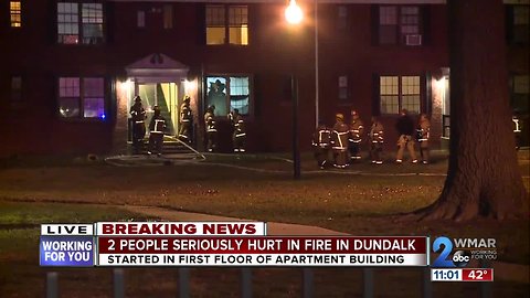 Two people seriously hurt after apartment fire in Dundalk