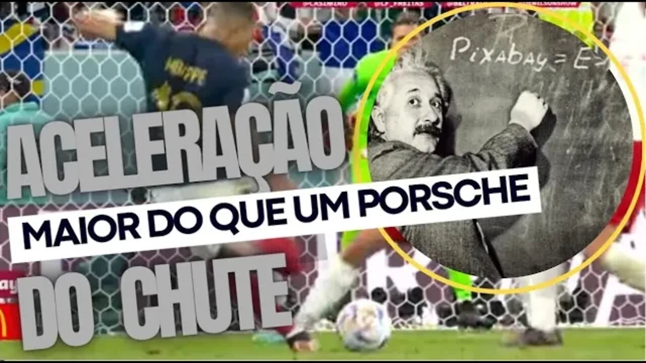 Cálculo da Aceleração do Chute do Mbappe | Mais veloz que um Porsche