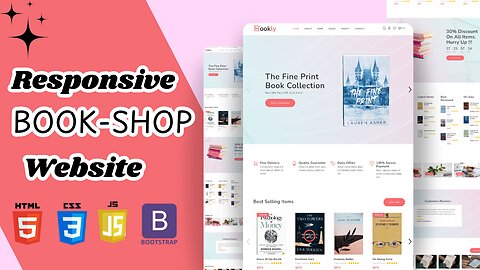 How to Create a Complete Responsive Book Shop E-commerce Website Design using HTML, CSS & JS