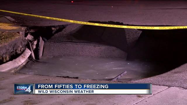 West Allis sinkhole appears in weird weather shift