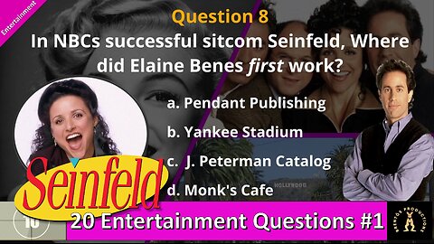 Entertainment Trivia Quiz #1 | 20 Multi-choice Questions | Medium Difficulty | #seinfeld