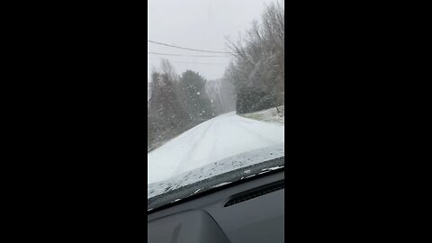 Driving on a snowy road