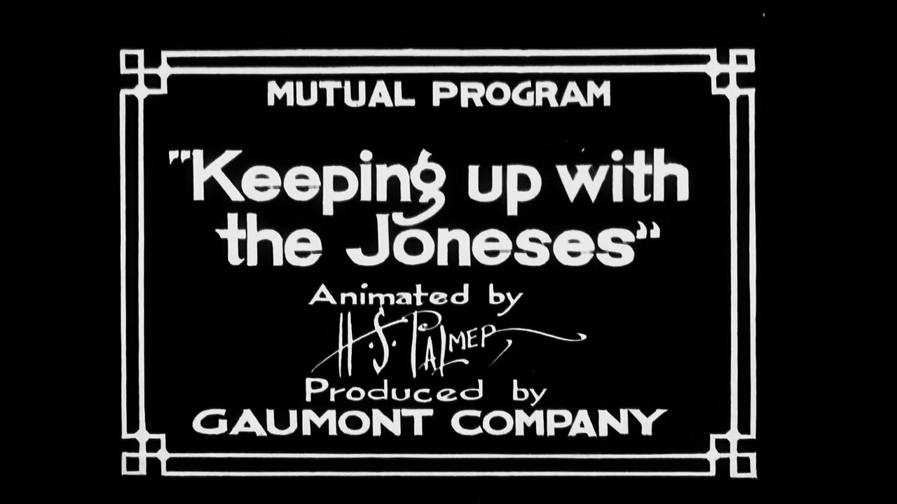 "Keeping Up With The Joneses" (1915 Original Black & White Cartoon)