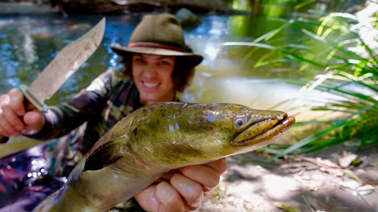 OVERNIGHT Hut BUILD in RAINFOREST! EEL Catch n Cook VENOMOUS Snakes of AUSTRALIA!