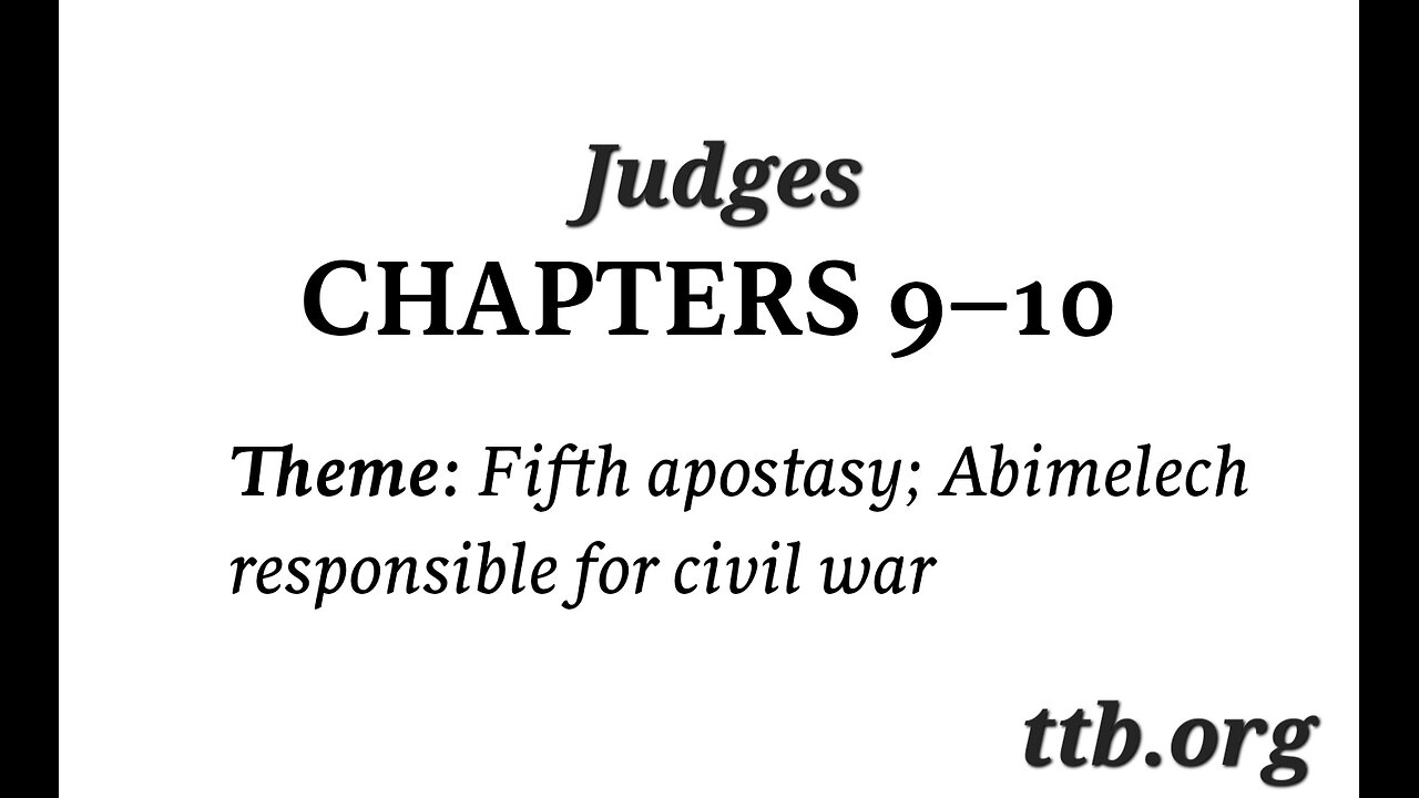 Judges Chapter 9-10 (Bible Study)