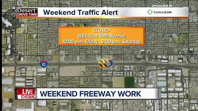 Weekend traffic alert