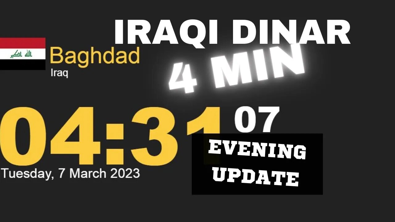 Iraqi Dinar Evening Update (4 Minutes)