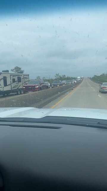 Hwy 171 Lake Charles Evacuation Day before Delta