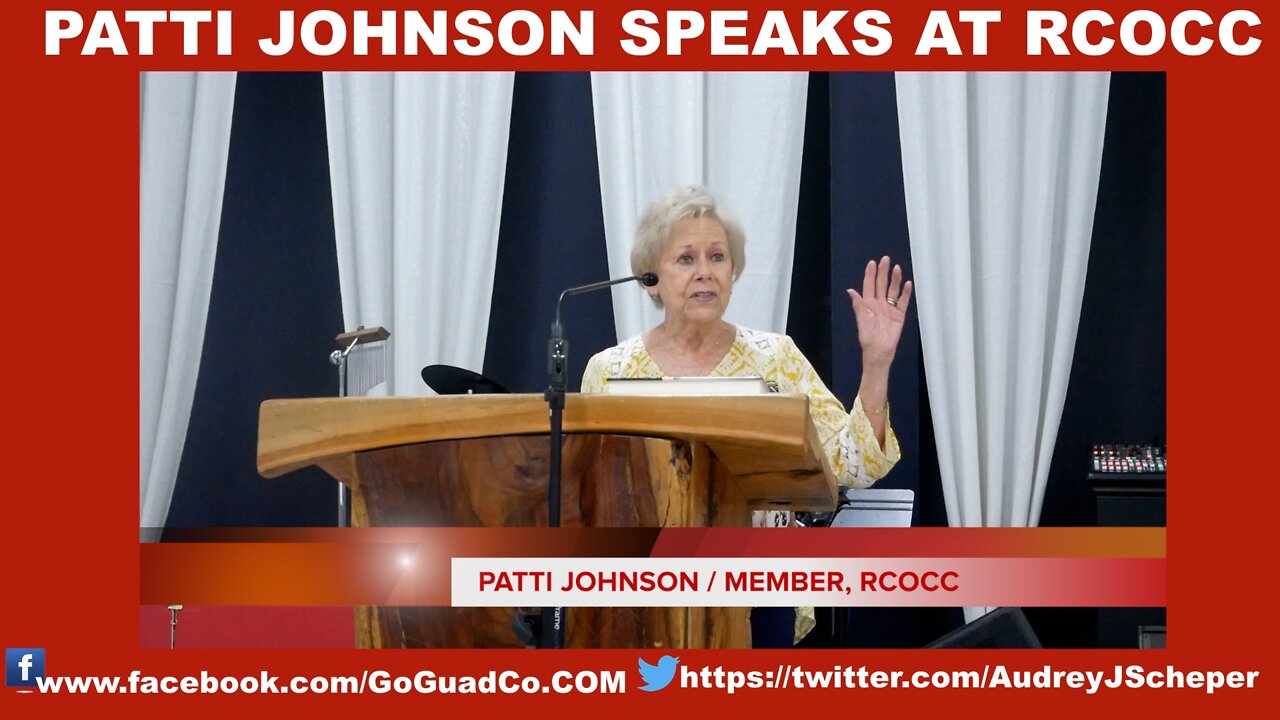 PATTI JOHNSON SPEAKS AT RCOCC