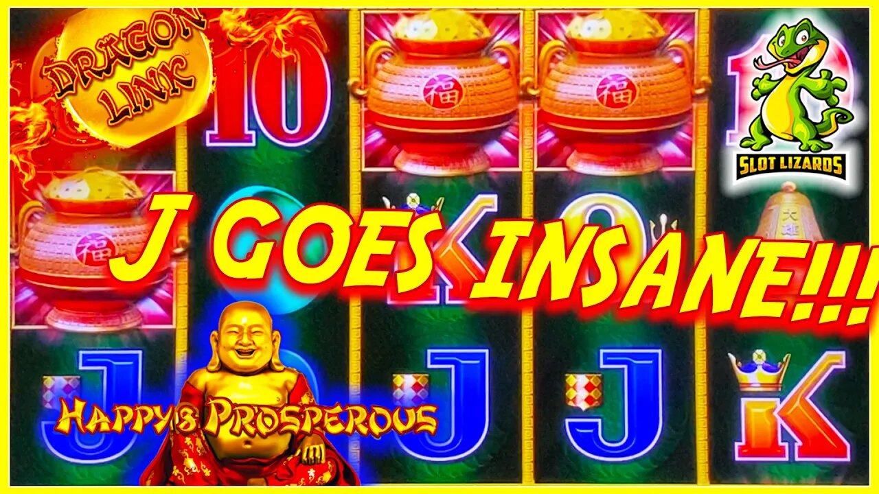 J LOSES HIS MIND! BACK TO BACK BONUSES! Dragon Link Happy and Prosperous Slot MASSIVE SPINS!