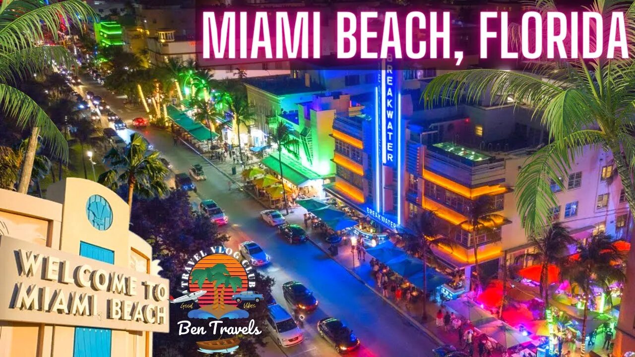 Miami Beach Florida Night Cruise | We drive From South Beach Miami To North Beach Miami 🌴