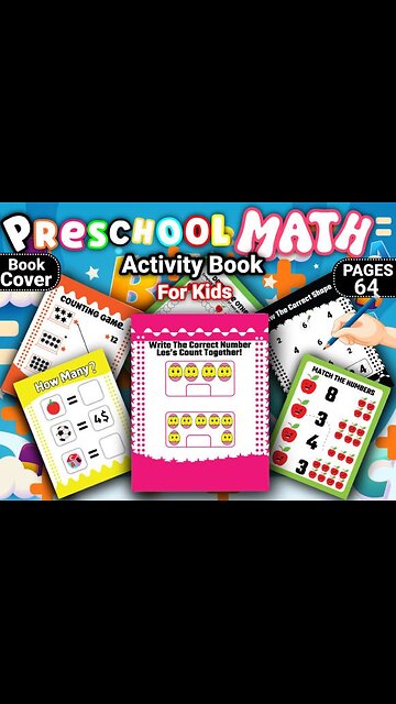 Back to School, Preschool Math Workbook for Toddlers