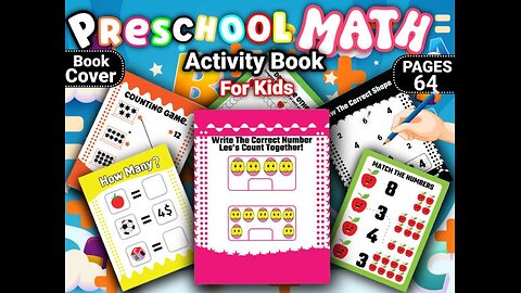Back to School, Preschool Math Workbook for Toddlers