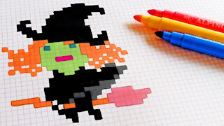 how to Draw Kawaii Witch - Hello Pixel Art by Garbi KW