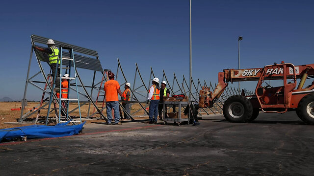 Contractors Build Jet Blast Deflector at Beale Air Force Base