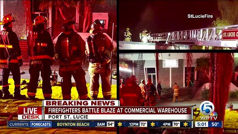 Fire crews battle overnight blaze in Port St. Lucie