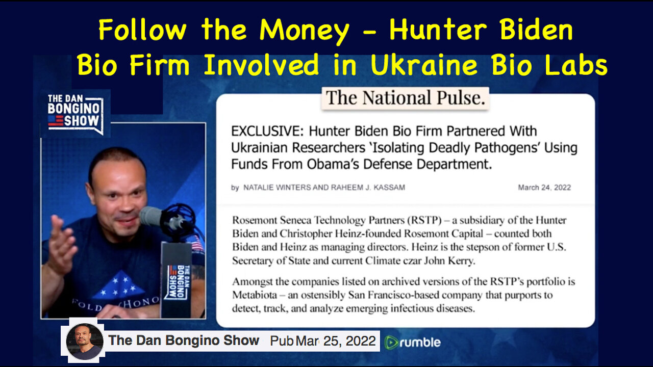 Hunter Biden Bio Firm Involved in Ukraine Bio Labs