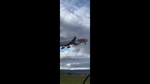 Swiss Airlines Boeing 777 departure