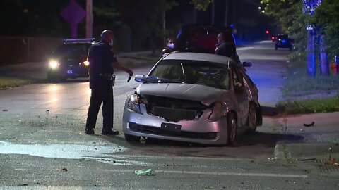 One person transported after crash on Woodland Avenue