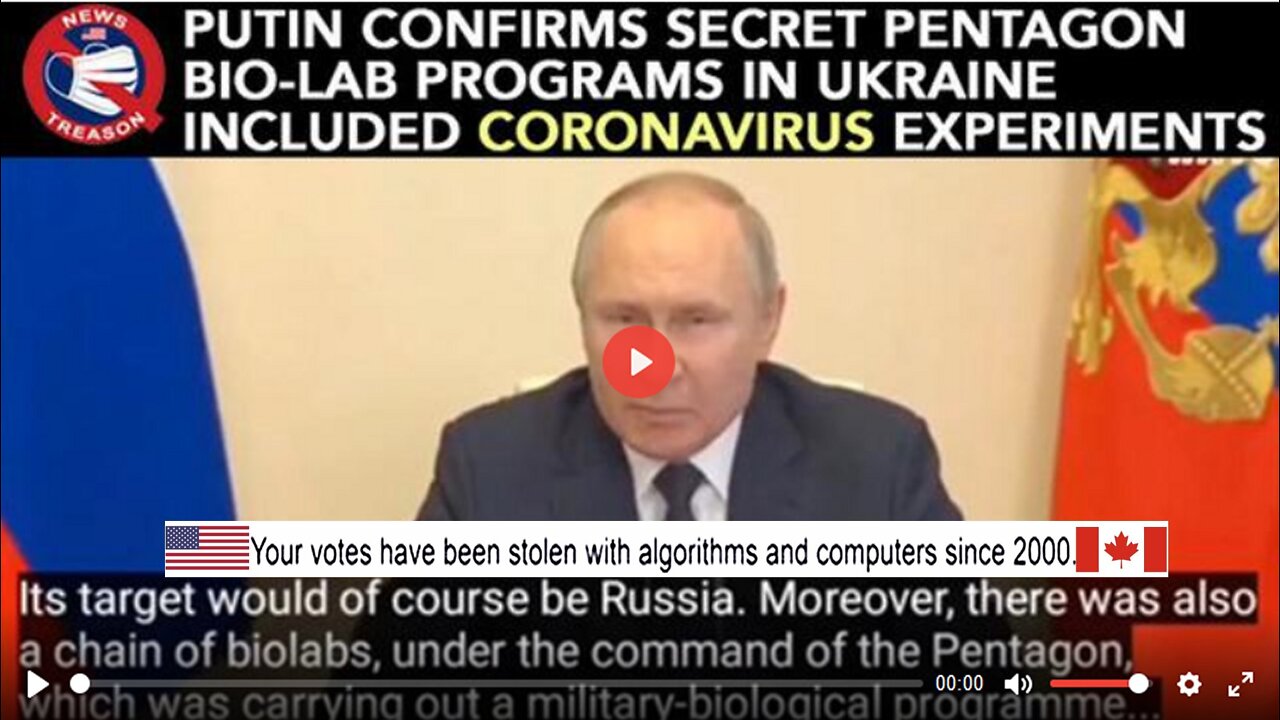 Putin: Secret Pentagon Bio-Lab Programs in Ukraine Included CORONAVIRUS Experiments