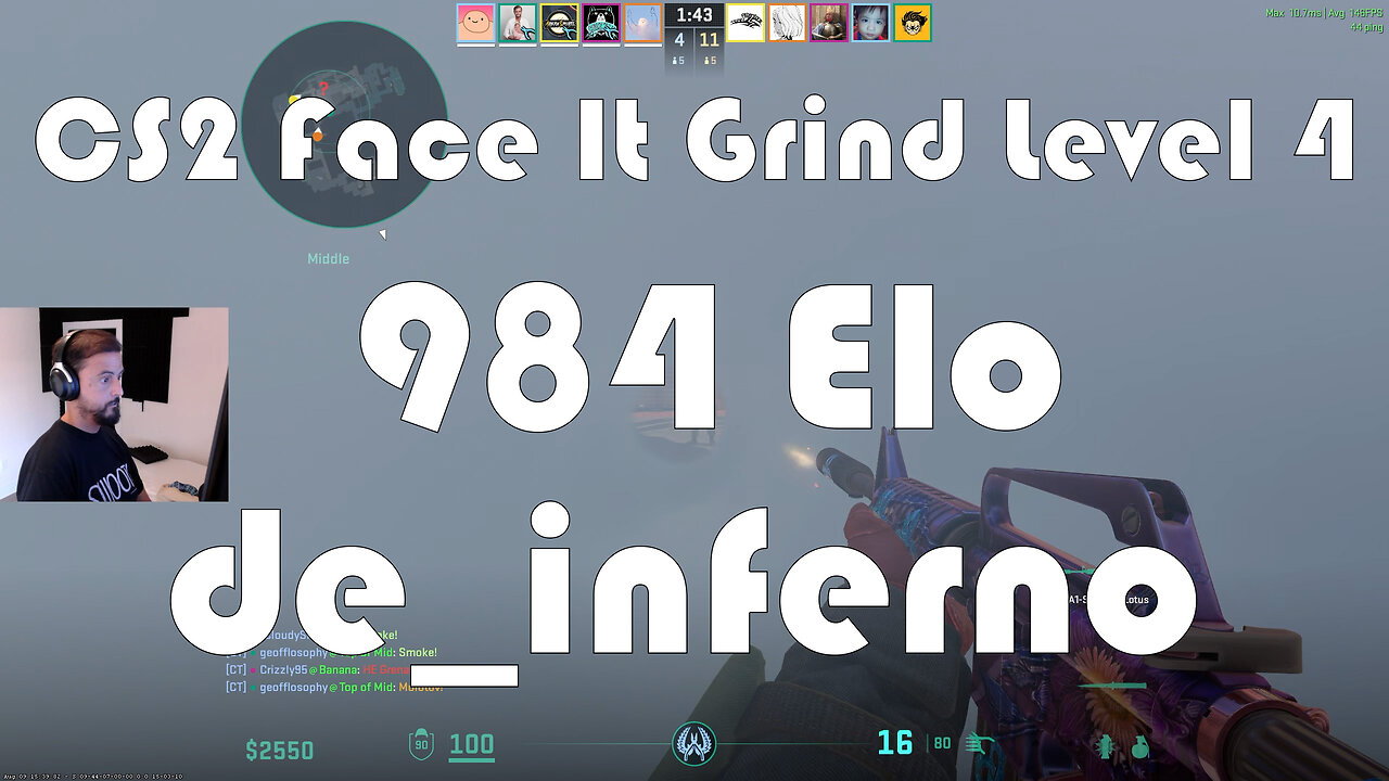 CS2 Face-It Grind - Face-It Level 4 - 984 Elo - de_inferno