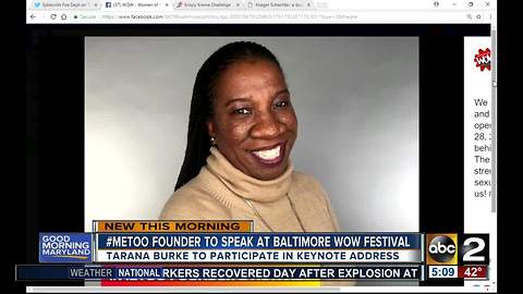 #MeToo founder to speak at Baltimore WOW Festival