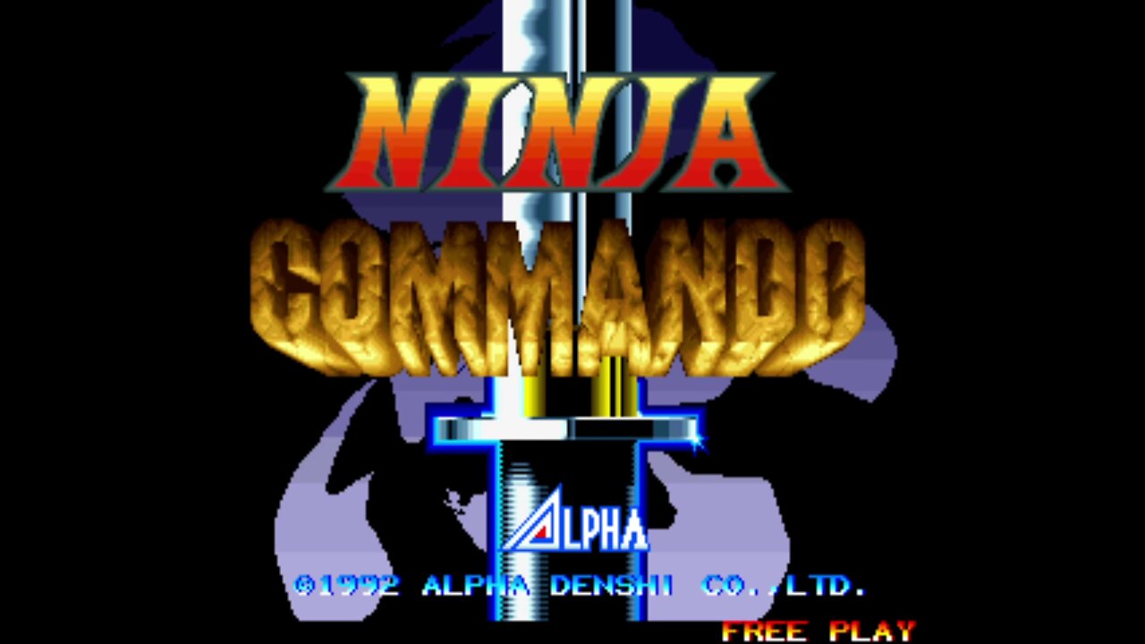 Ninja Commando Arcade Game, Alpha Denshi 1992, playthrough