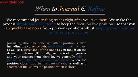 7 Falcon Foundation Series Episode Seven Journaling & Trade Refinement