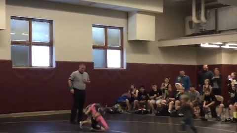 Little Brother Saw Sister Losing Wrestling Match; He Decides To Help Fix Things!