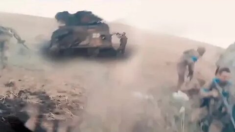 Military vehicle hit by a anti Tank missile Ukraine soldiers rescue mission footage
