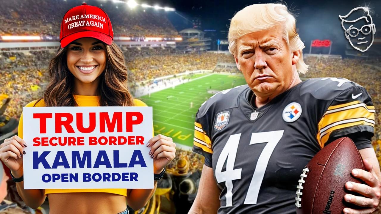 Chick With MAGA Tattoos Streaks at Steelers Game Holding TRUMP Sign On Field as Trump ROARS: 'USA!'