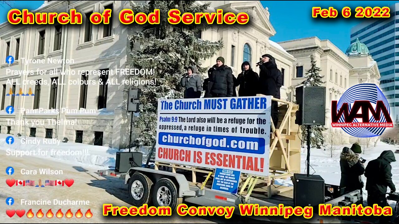 Church of God Service - Freedom Convoy Winnipeg Manitoba Feb 6 2022