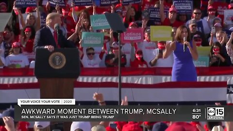 Sen. McSally brushes off awkward moment with President Trump