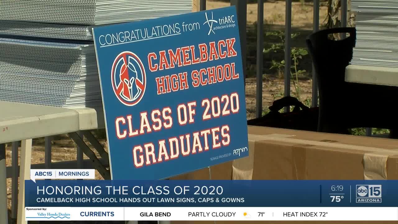 Camelback HS seniors receive signs, cap and gowns