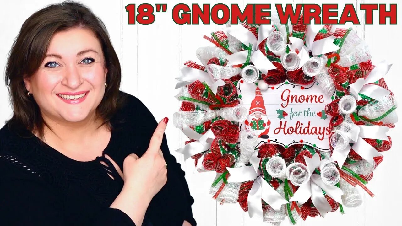 Gnome Woodland Ruffle Deco Mesh Cruffle Wreath Tutorial