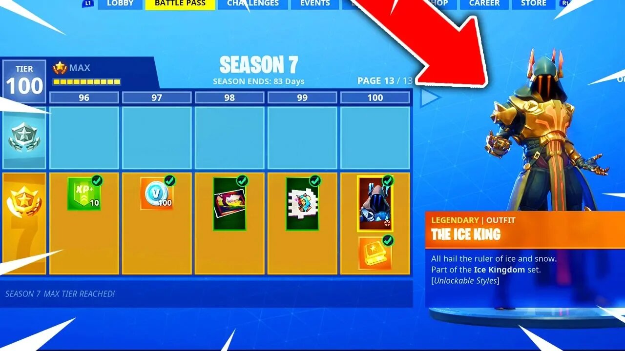 *NEW* FORTNITE SEASON 7 TIER 100 MAX BATTLE PASS SHOWCASE! (Fortnite: Battle Royale)