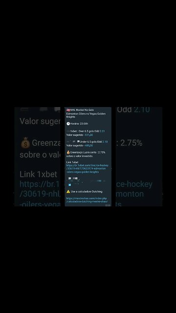 Estratégia SUREBETS Greenzaço LUCRO Certo Hockey no GELO