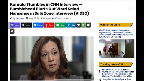 Kamala Stumbles in CNN Interview — Bumblehead Blurts Out Word Salad Nonsense in Safe Zone Interview