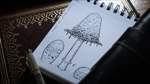𓍊𓋼 Shaggy Mane (Coprinus comatus) 𓍊𓋼𓍊𓋼𓍊 INKTOBER ILLUSTRATION 𓋼𓍊