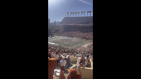 Texas Longhorn band Texas Fight pregame vs Kentucky Darell K Royal Memorial Stadium Austin TX