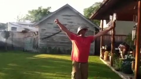 Guy Launches A Bowl And Catch It With His Head